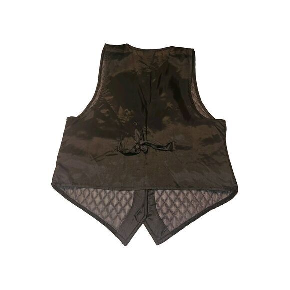 Vintage Black Velvet Vest Size 16 Diamond Quilted VIntage Whimsigoth Witchy NWOT - Picture 3 of 7